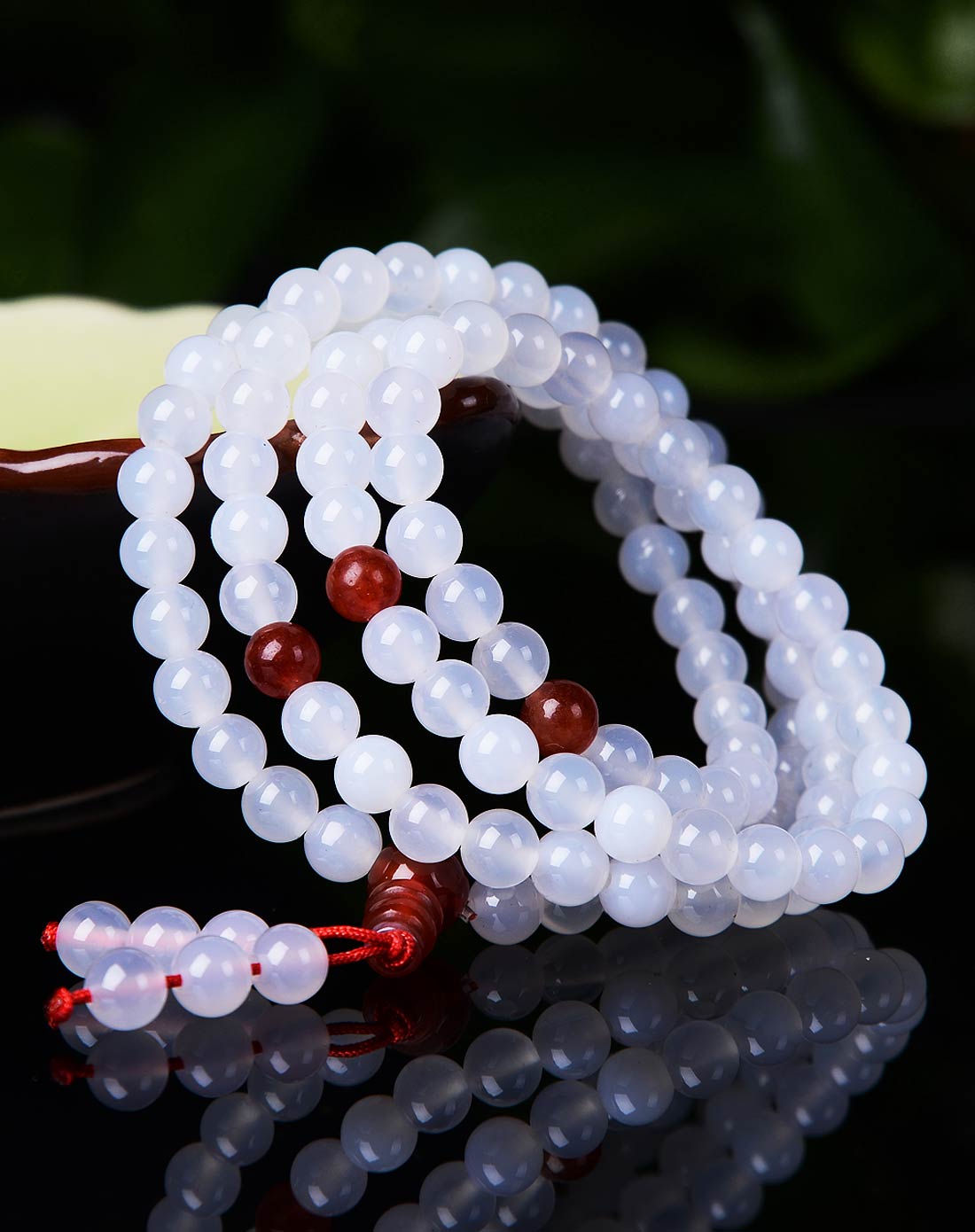 简约时尚白玉髓4圈手串(附证书)