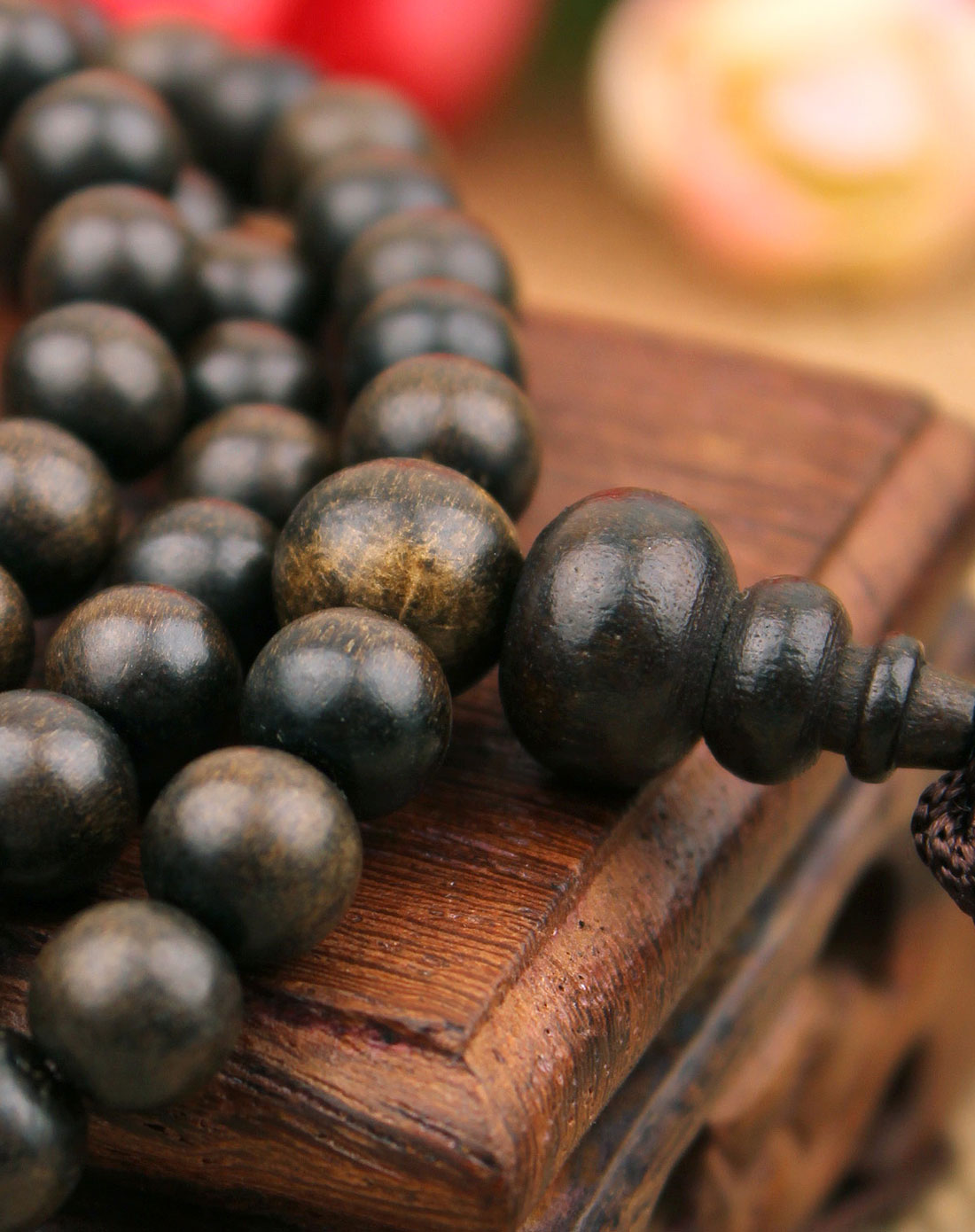 天然沉香土沉108颗佛珠手链6mm