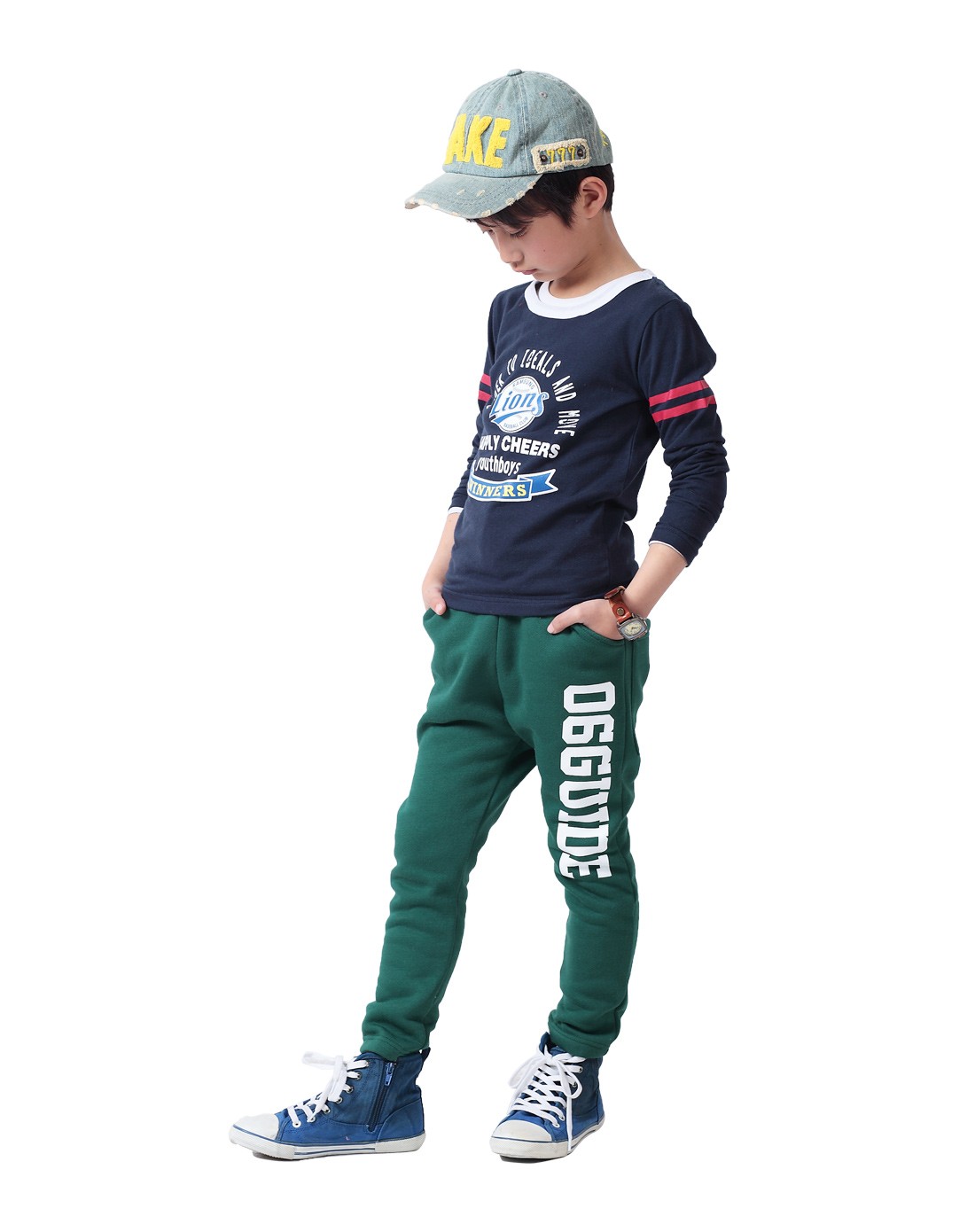 小虎宝儿hooboboy男童专场-男童深遂绿长裤