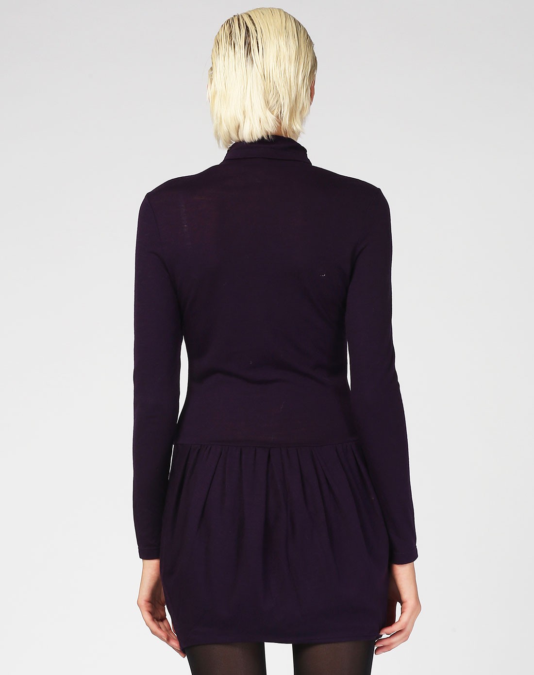 茄皮紫色连衣裙