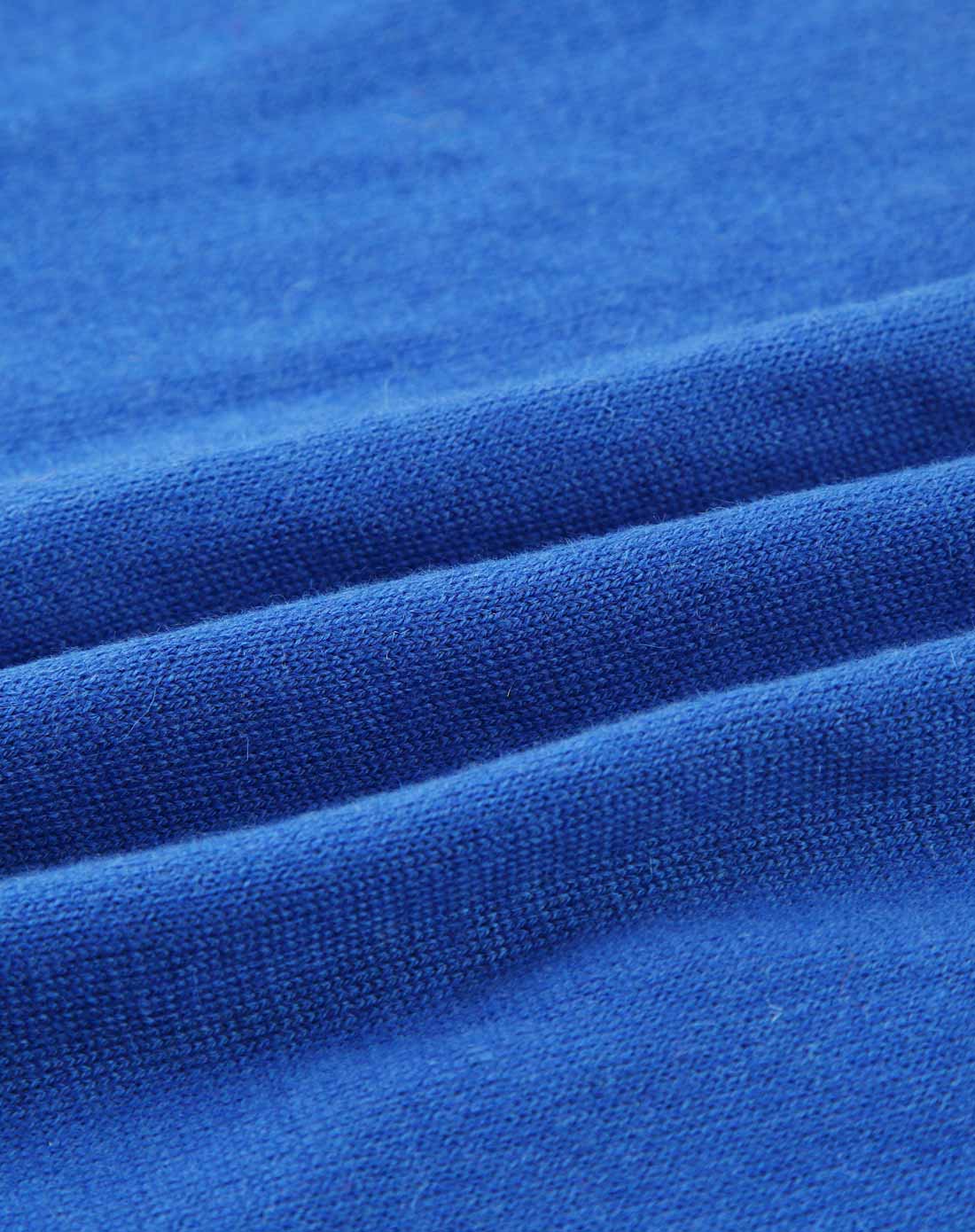 宝石蓝时尚简约纯色长袖针织开衫