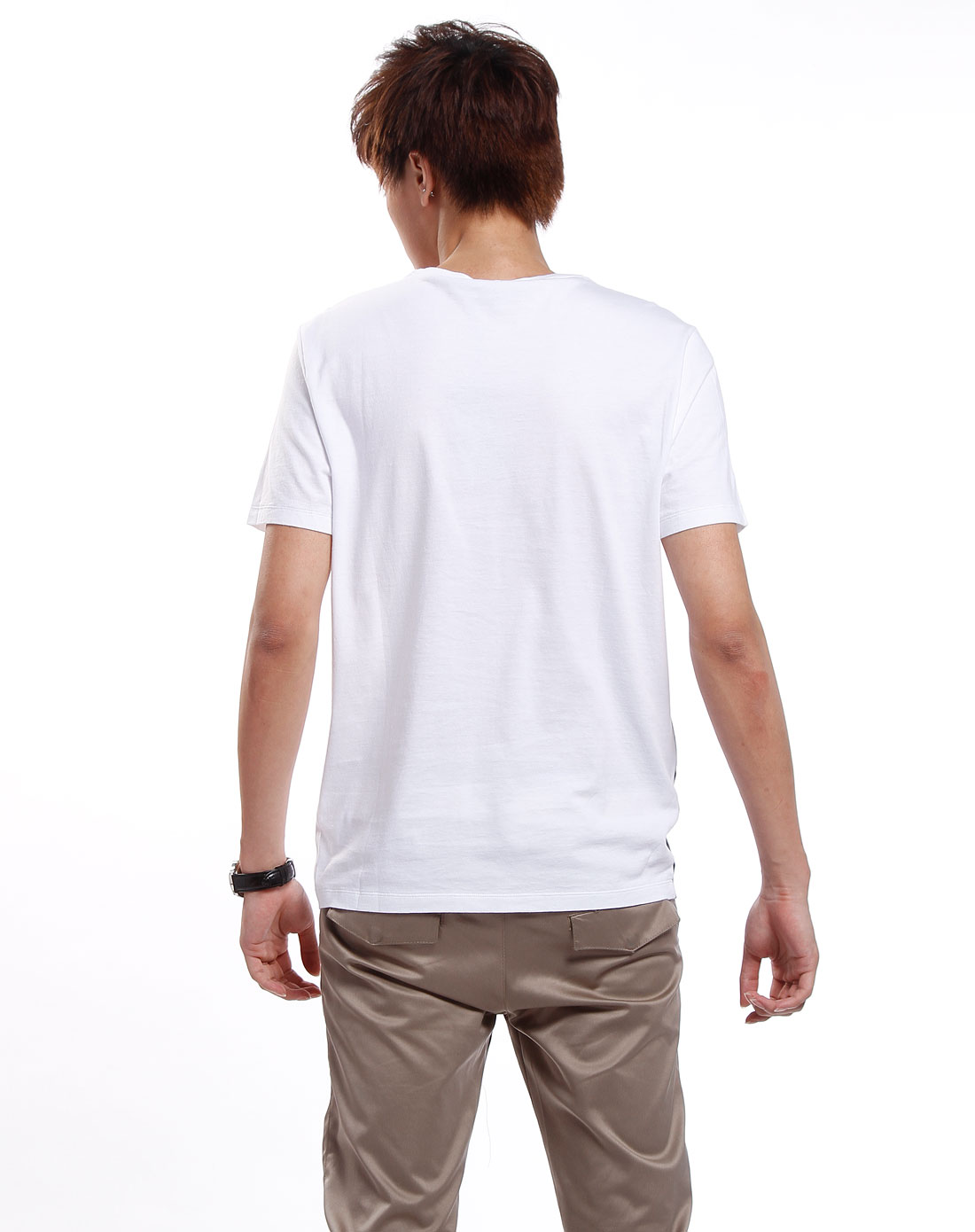 gucci 男款白底黑色logo短袖衫