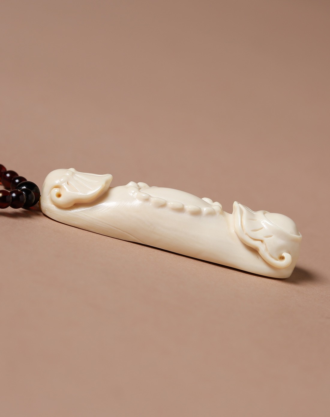 称心如意.天然猛犸象牙挂件/蜜蜡项链(附证书)