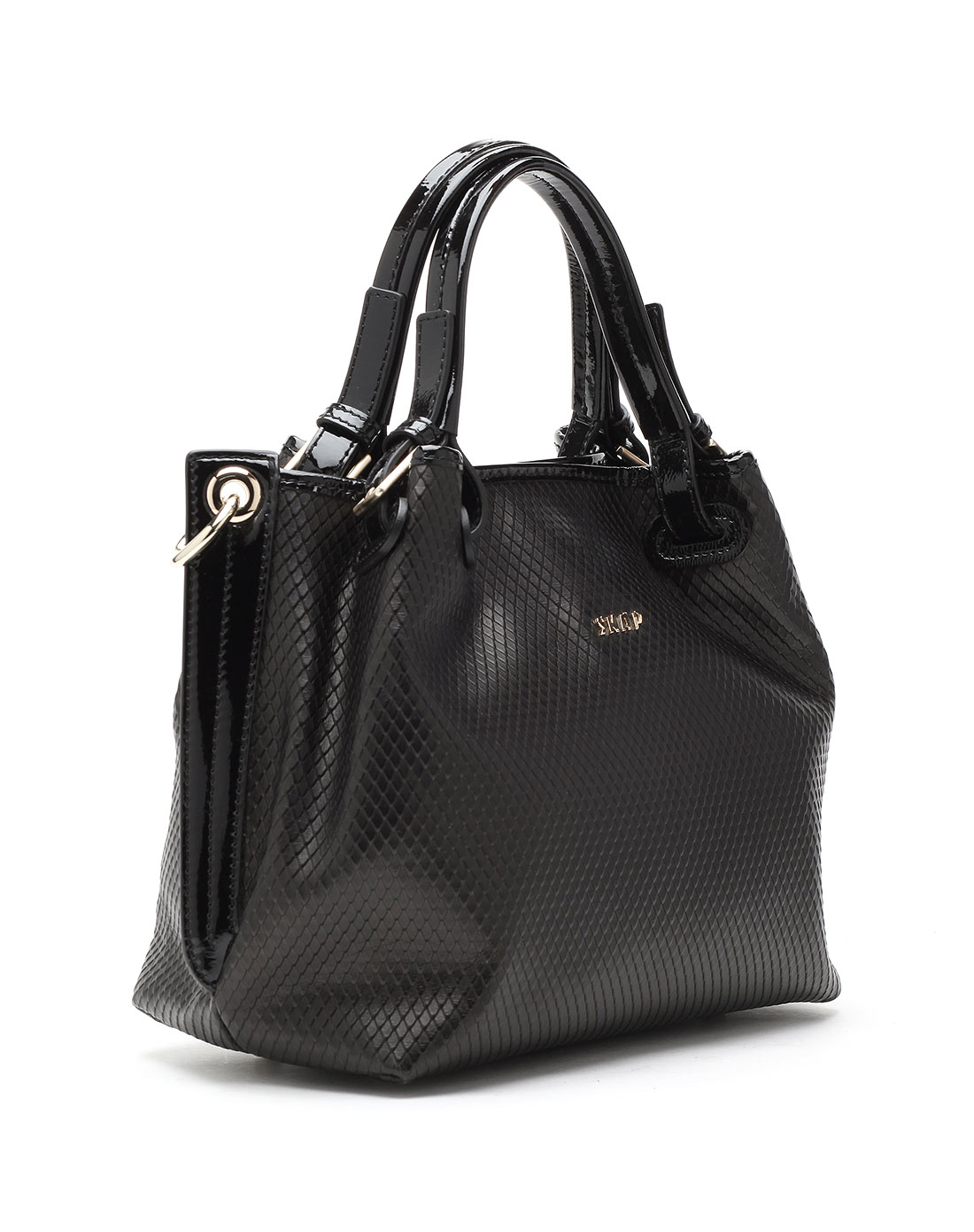 圣伽步skap箱包专场-女款黑色牛皮手拎包