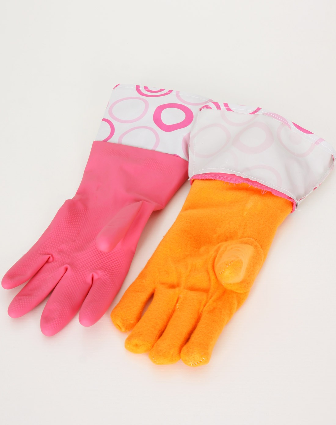 > 加绒加厚洗衣洗碗橡胶手套-粉色两双装