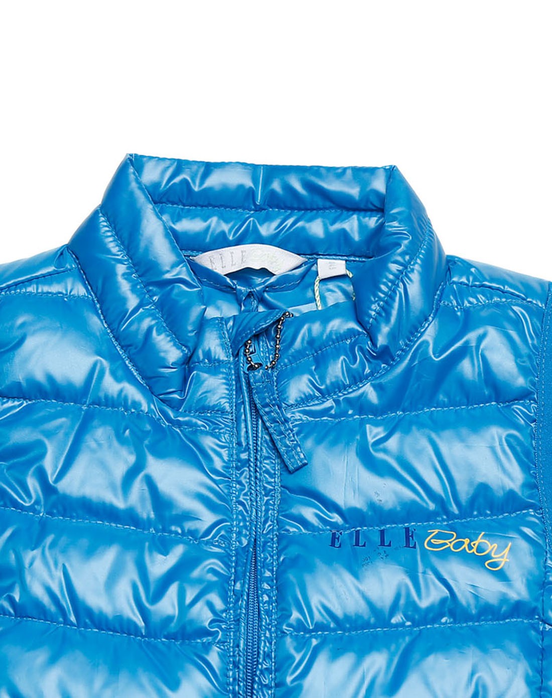 中性翠蓝色插袋羽绒背心