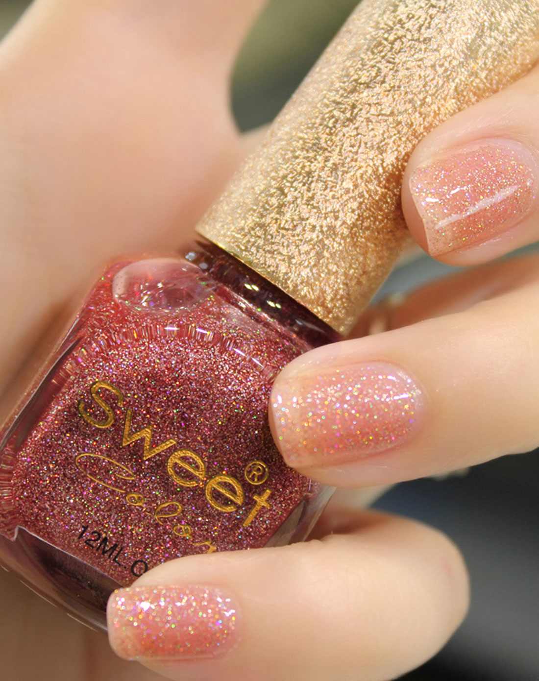 sweet color指甲油专场-金橘色七彩钻石系列指甲油 12ml