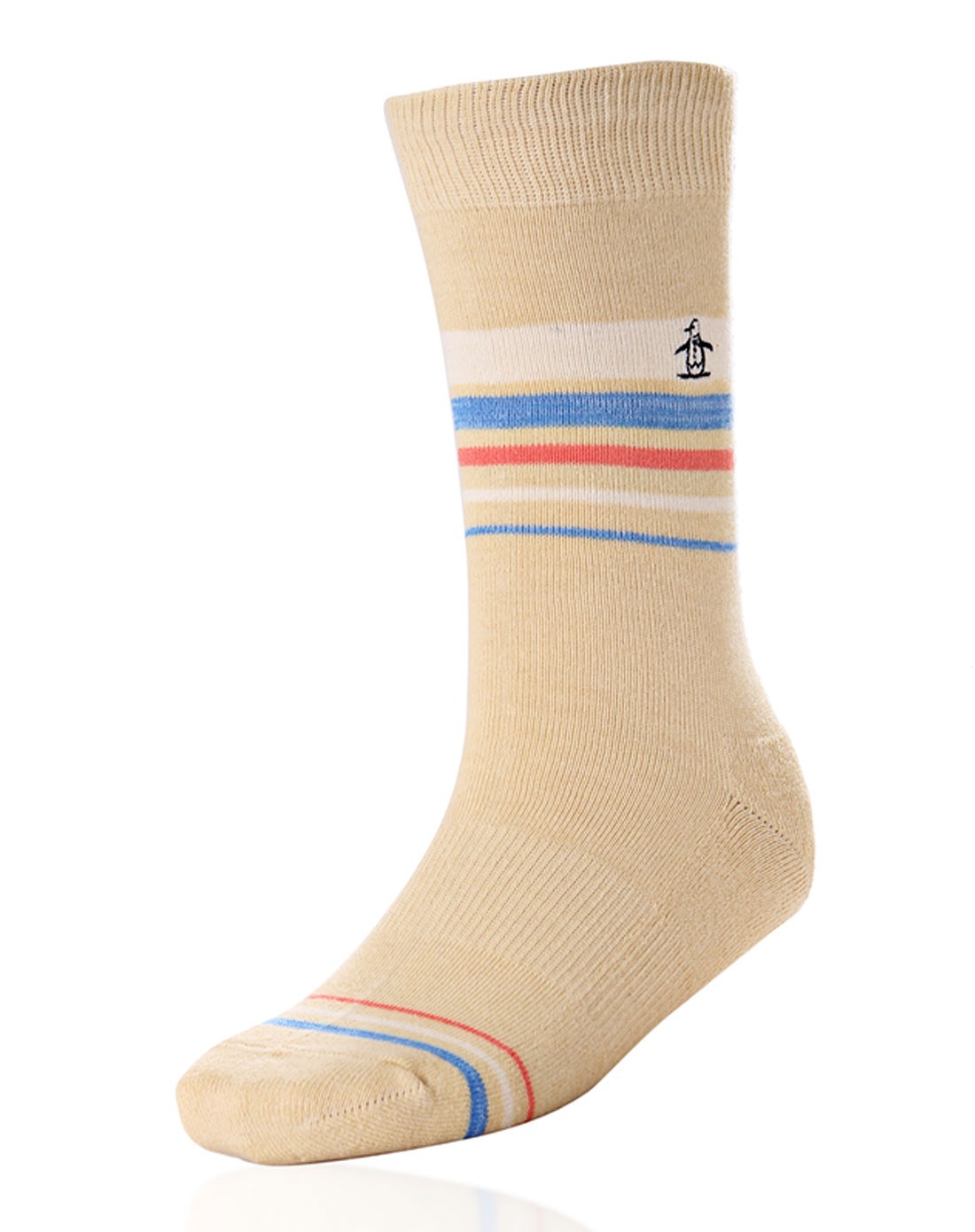 男款浅棕黄色高尔夫功能袜 条纹舒适保暖