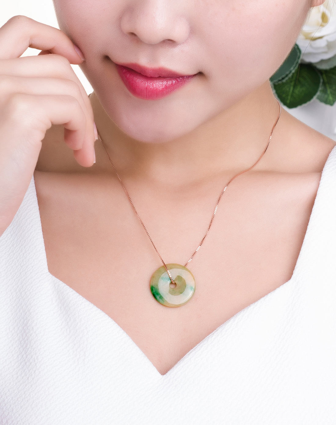 > 稀有冰糯种黄杨绿小平安扣 天然a货翡翠(附国检证书)