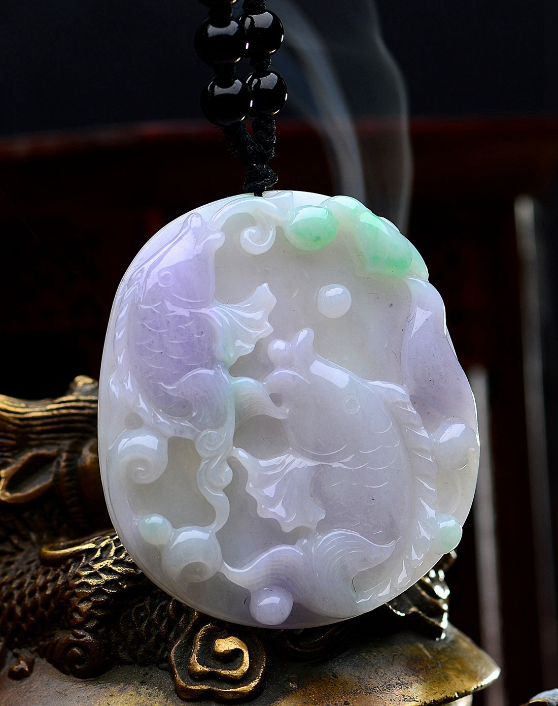 冰糯种春带彩丰润细腻如鱼得水a货翡翠吊牌(附权威证书)