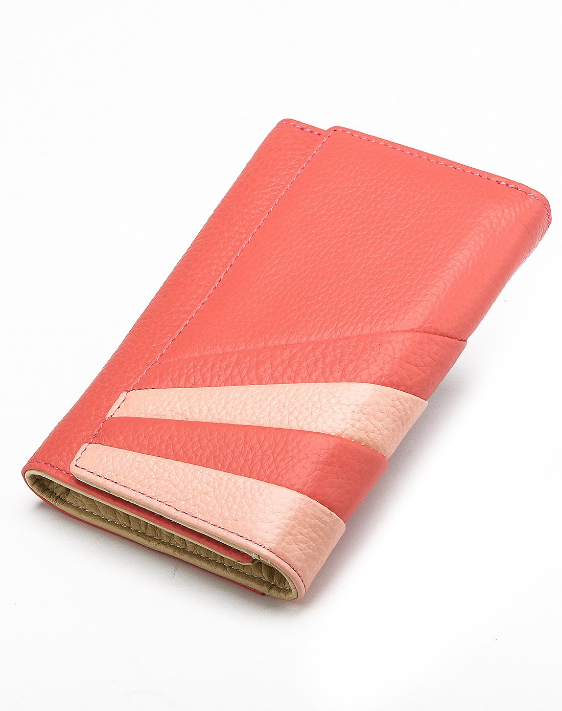 mt·mit皮具专场女款玫红色头层牛皮时尚钱包410403_唯品会