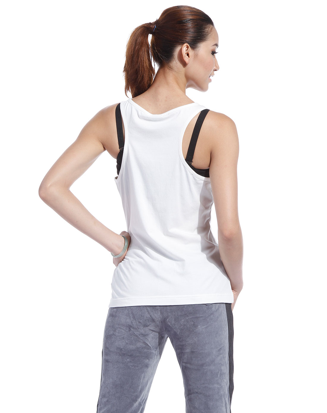 运动品牌混合专场-李宁 女款白色v领拉链背心