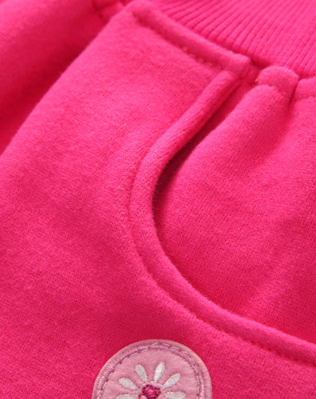 女童玫红纯色休闲加厚休闲裤