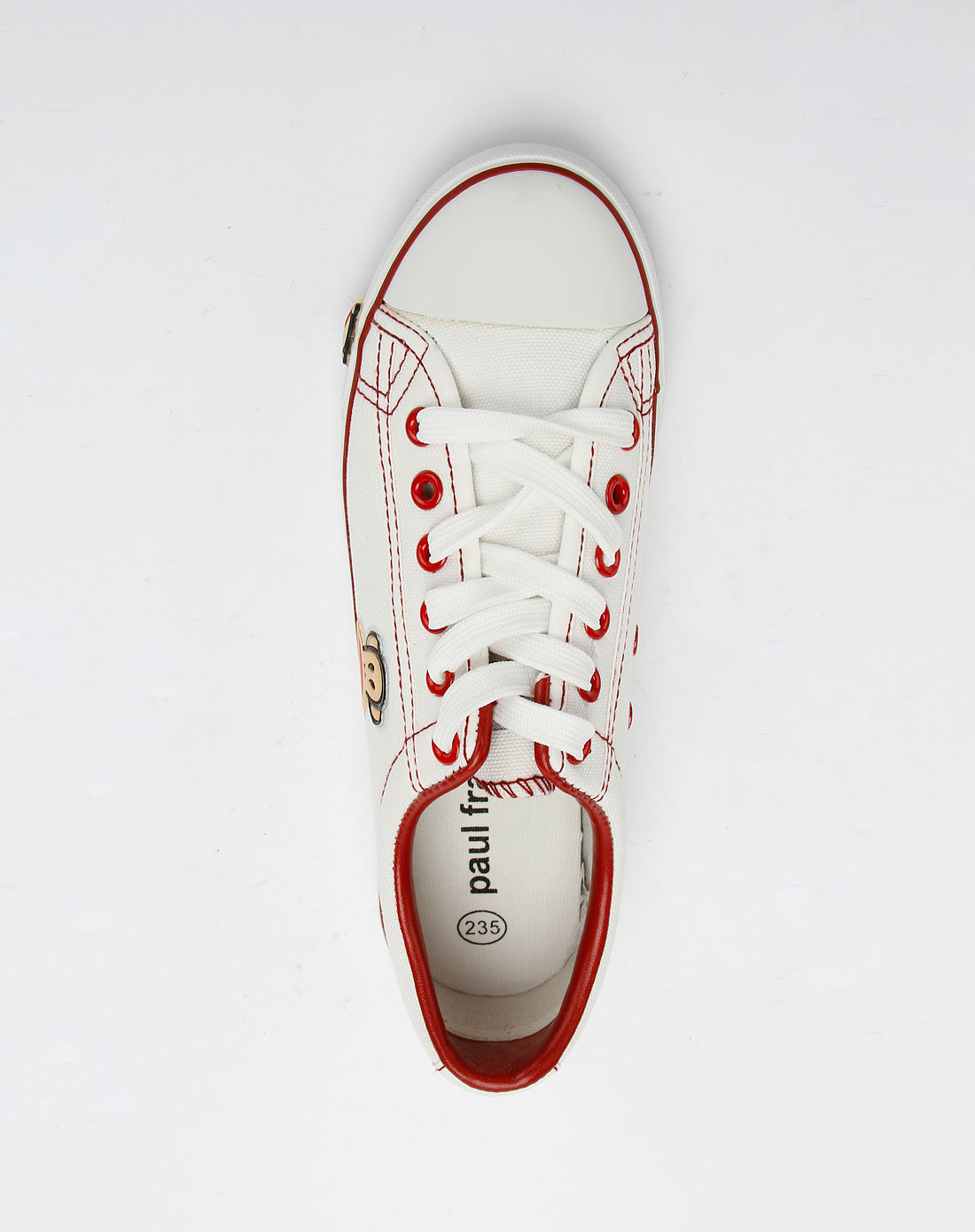 大嘴猴paul frank休闲鞋专场-女款白色红底帆布鞋