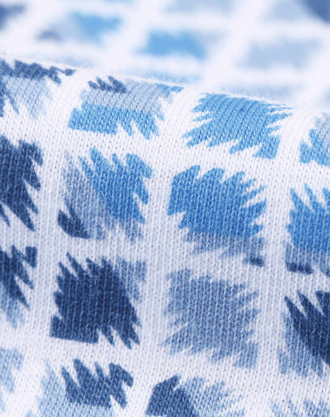 蓝色时尚格纹印花防紫外线t恤