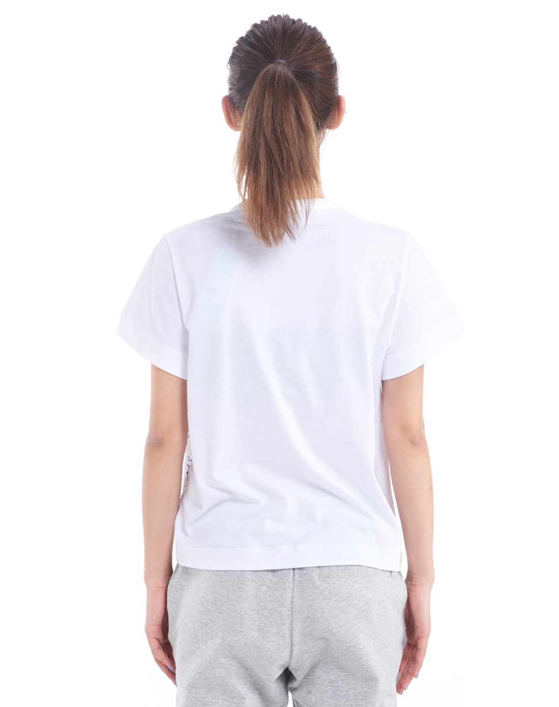 舒适百搭 女款白底图案短袖t恤