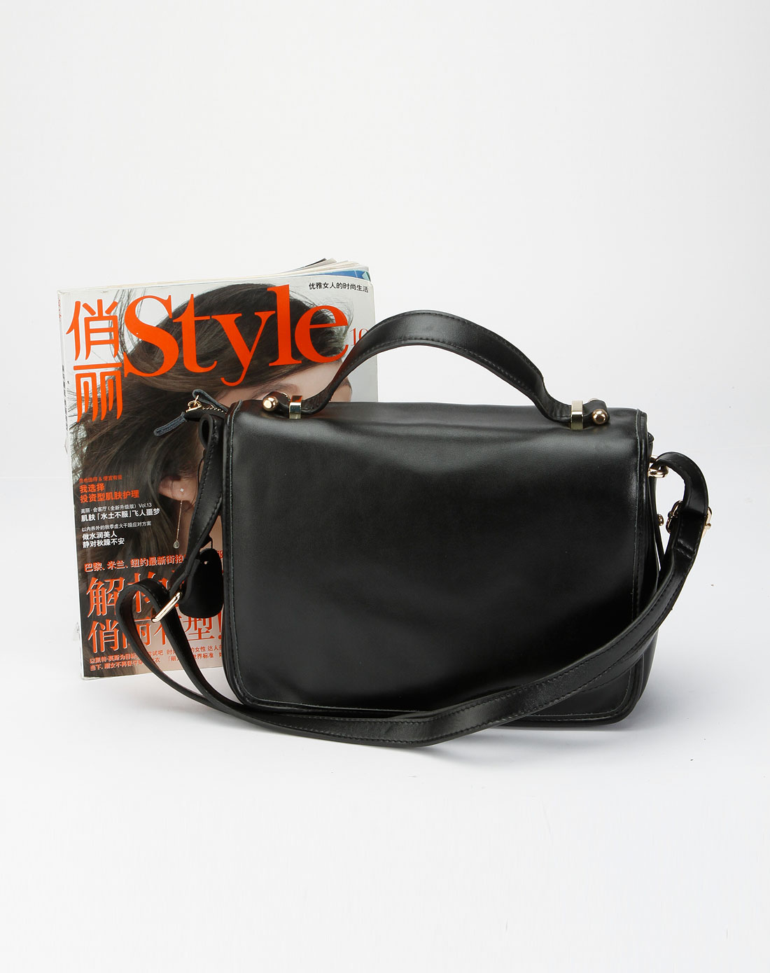 黑桃皇后queen spade女包专场-黑色复古手提斜挎包