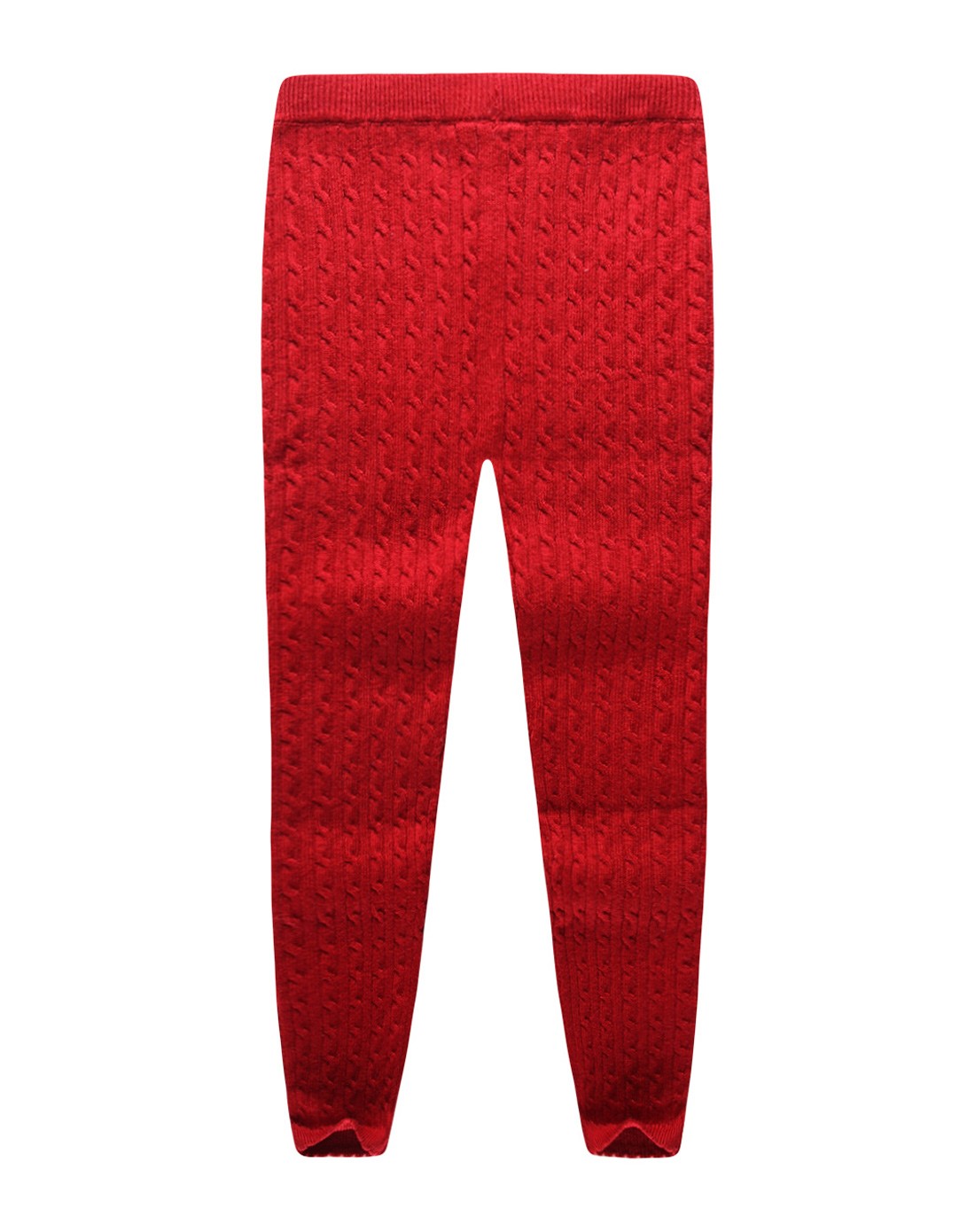 女童枣红色毛线裤