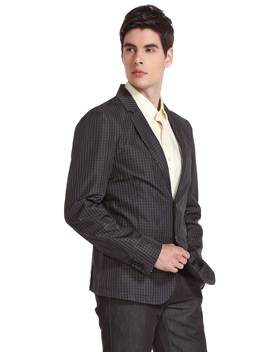 男款深灰西便服