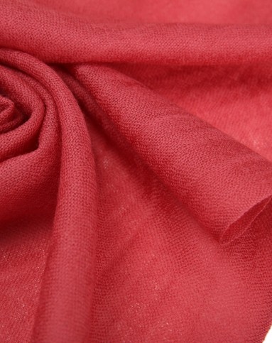 中国红纯色舒适保暖纯羊毛披肩