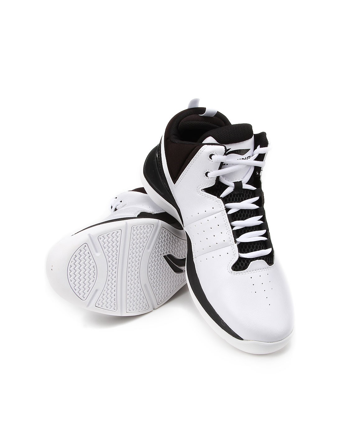 李宁li-ning男女混合专场-男款黑配白色篮球场地鞋 炫酷舒适