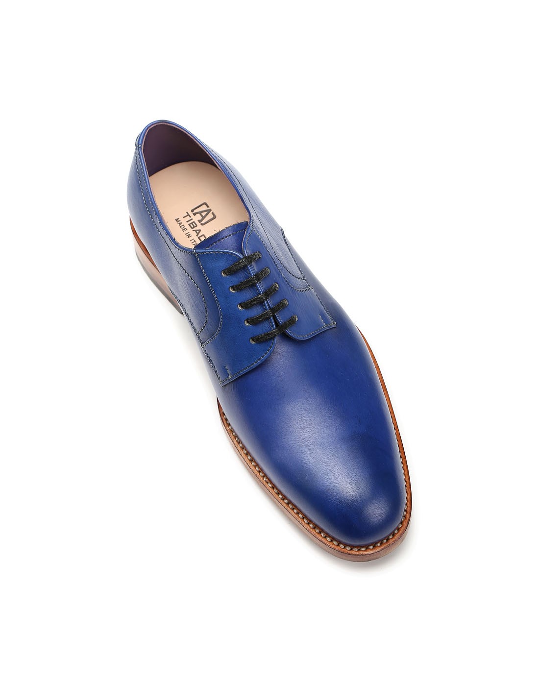 意大利进口男款蓝色牛皮正装皮鞋