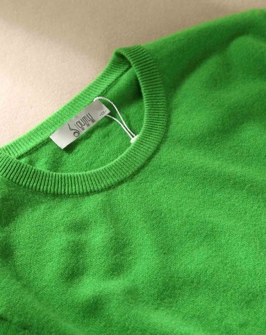 男款100%羊绒衫艳绿色