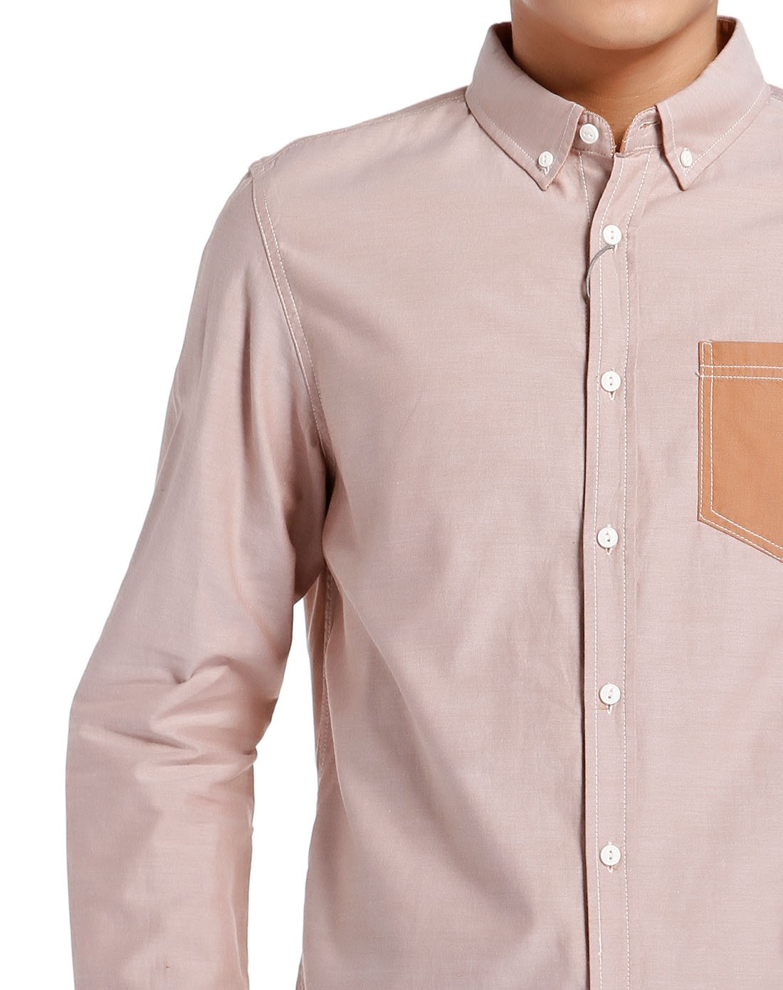 浅咖啡色休闲舒适长袖衬衫