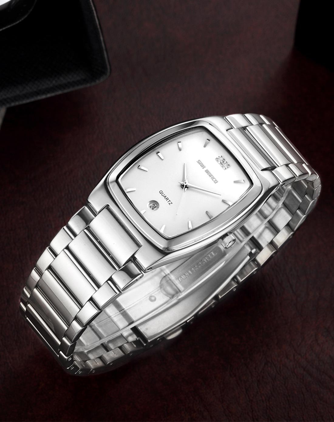 圣马可s.marco手表专场 方盘商务石英男表