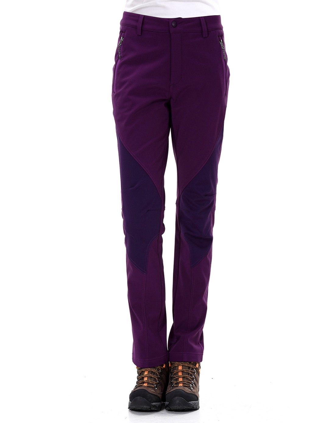 极星shehe 女款深紫色内抓绒长裤 防风舒适