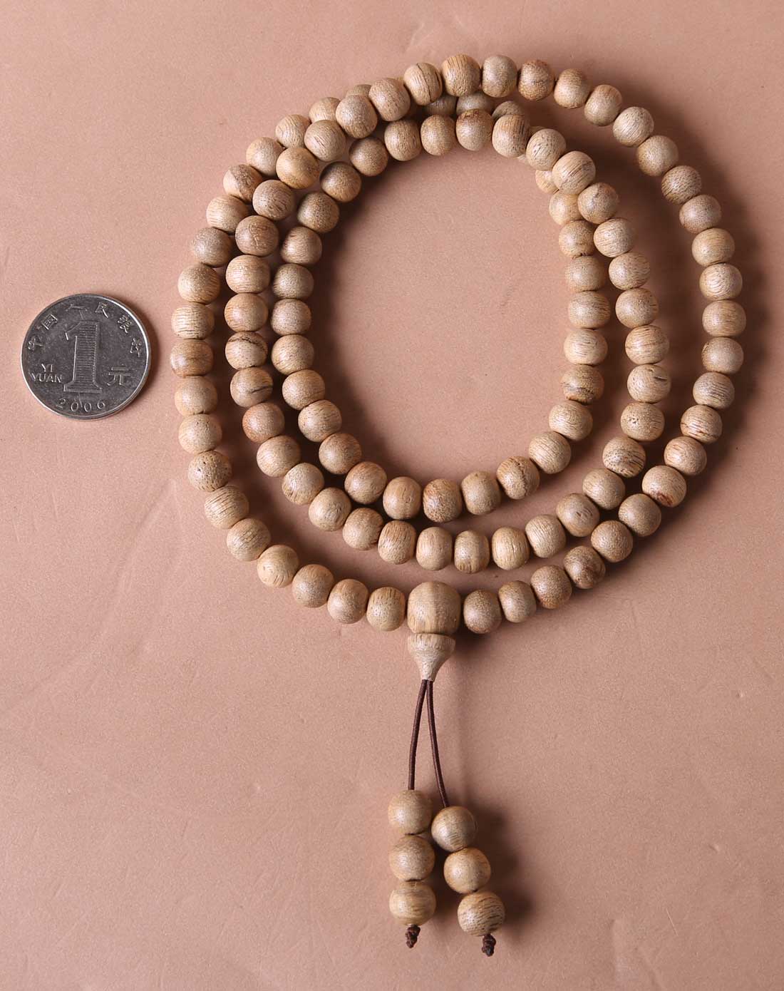 越南雅香白木沉沉香佛珠念珠8mm