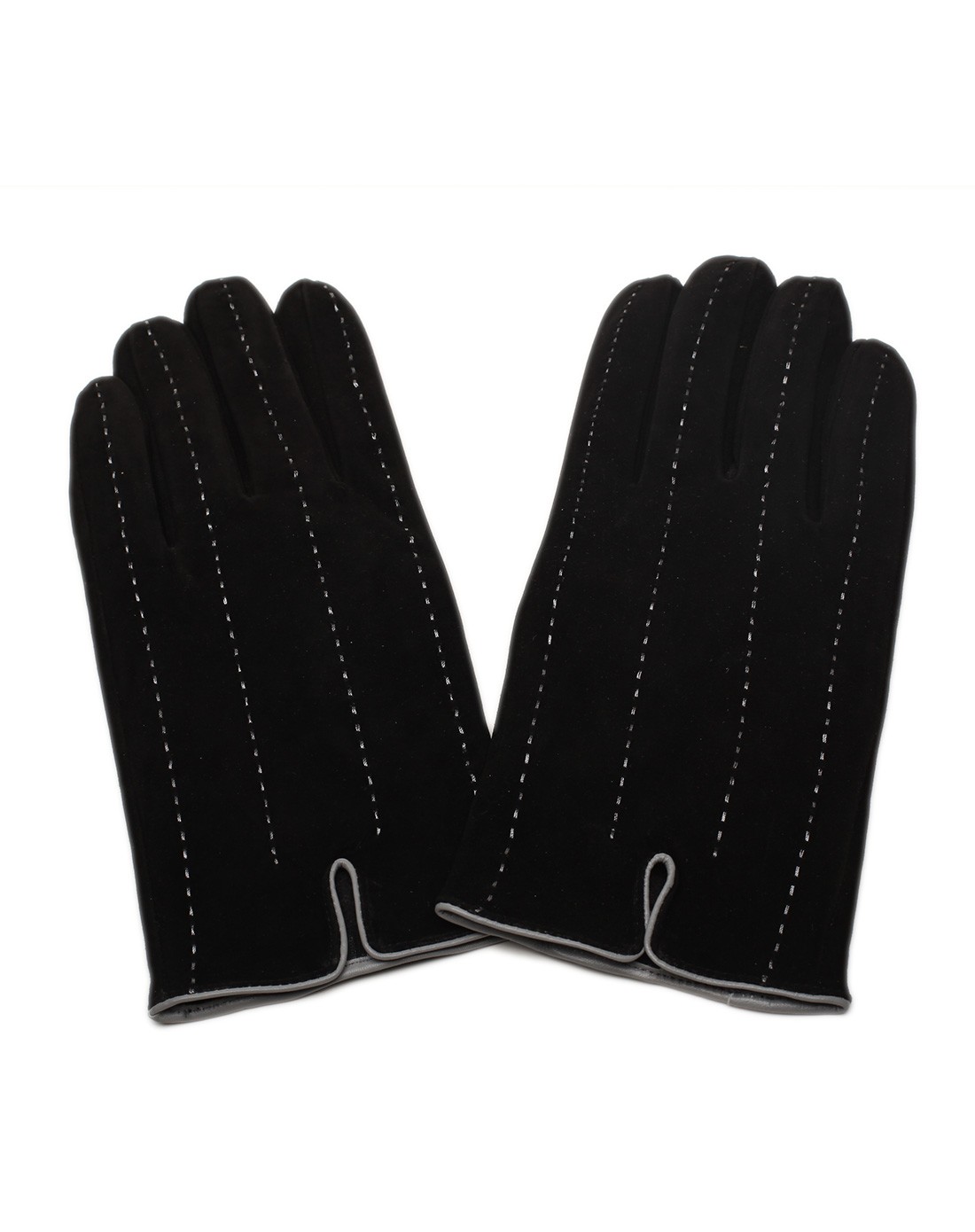 黑色车线装饰男士羊皮手套