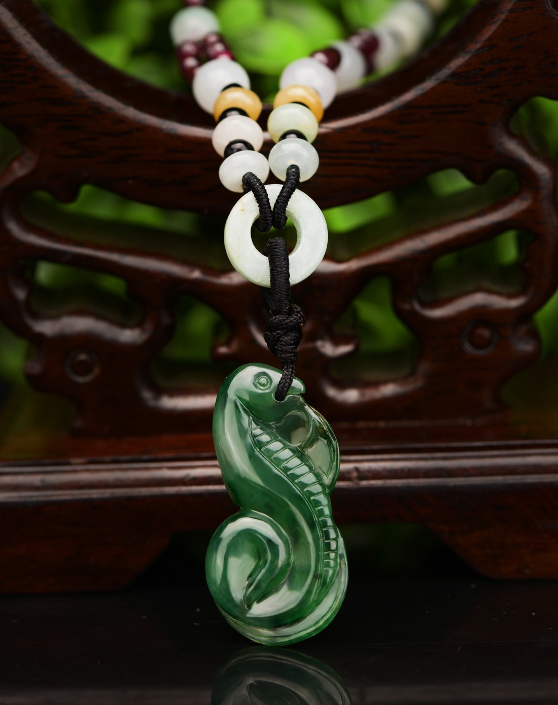 玉多赢yuduoying珠宝专场天然a货翡翠满绿金钱蛇挂件(国家权威证书)gy