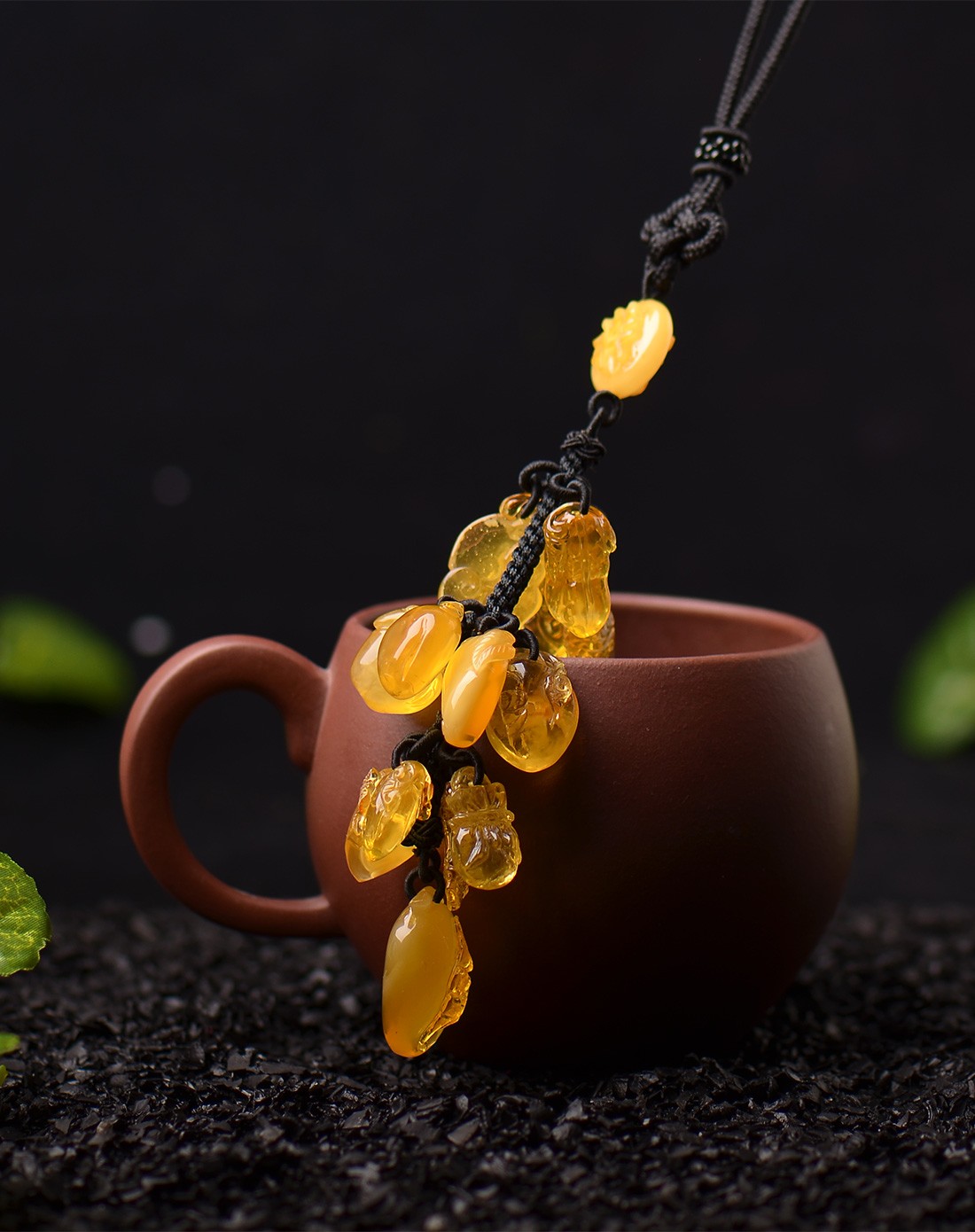 波罗的海琥珀蜜蜡蟠桃福寿瓜果手工挂件