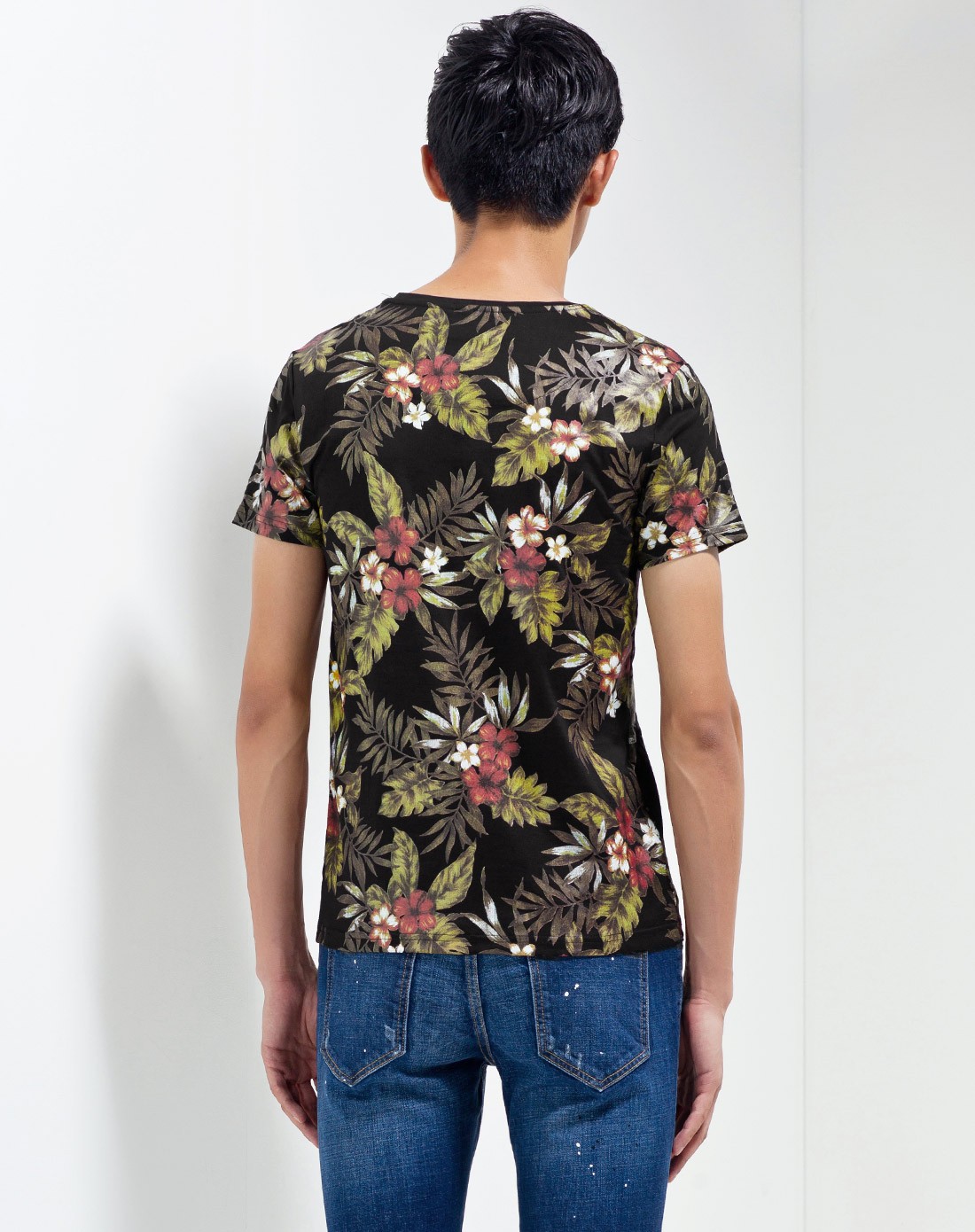 男士花色印花短袖潮流t恤