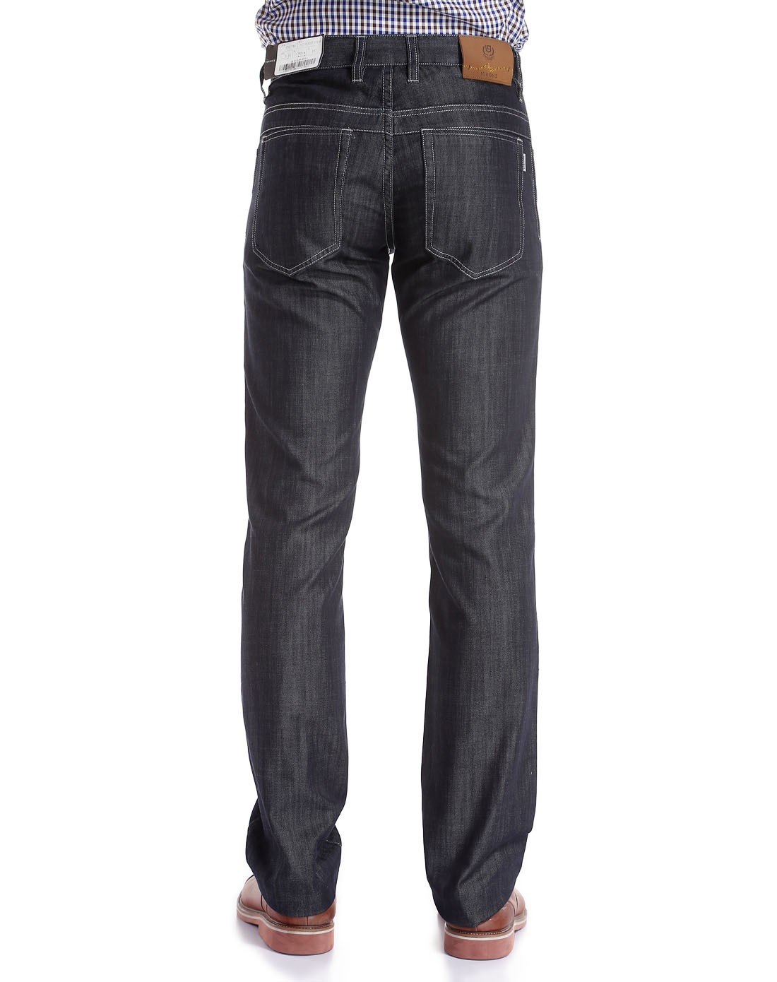 铁灰色潮流帅气中低腰牛仔长裤