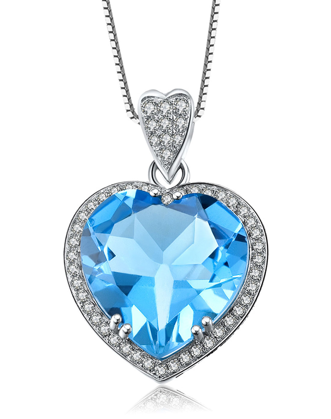 白9k金7克拉托帕石吊坠