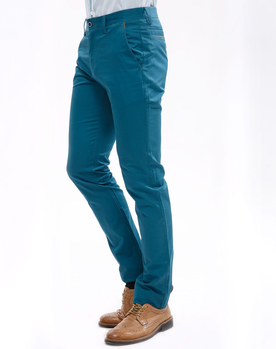 蓝绿色时尚气质长裤