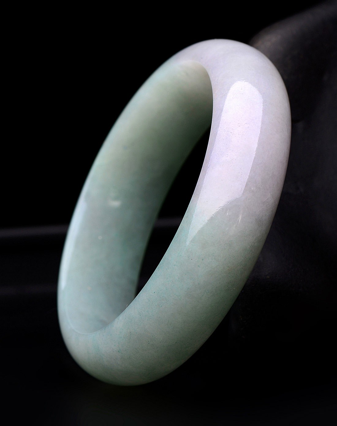 58mma货翡翠冰糯种春带彩细腻软玉温香手镯