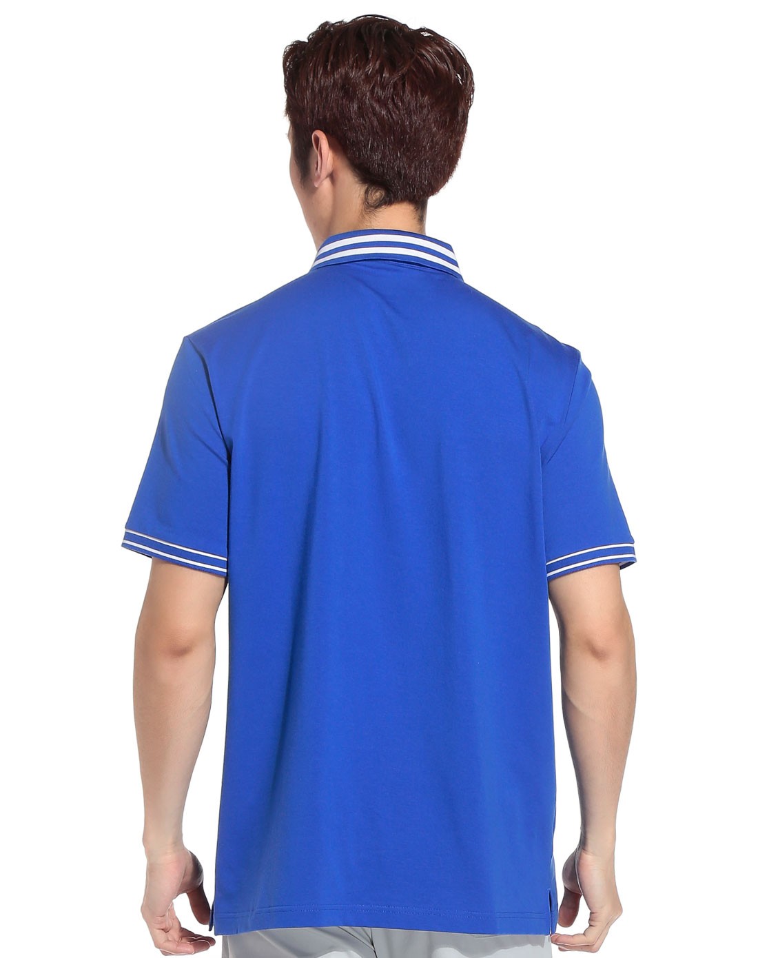 pga tour 白配蓝色短袖polo衫 时尚简约