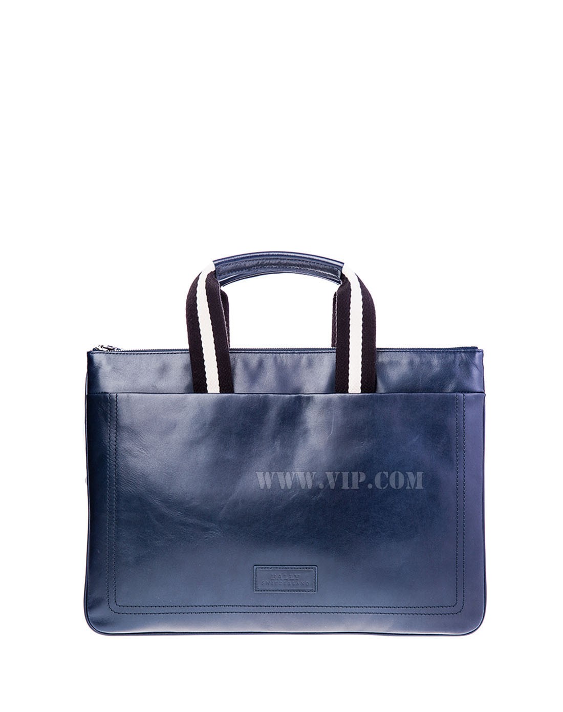 bally 男士蓝色真皮logo休闲提挎两用包