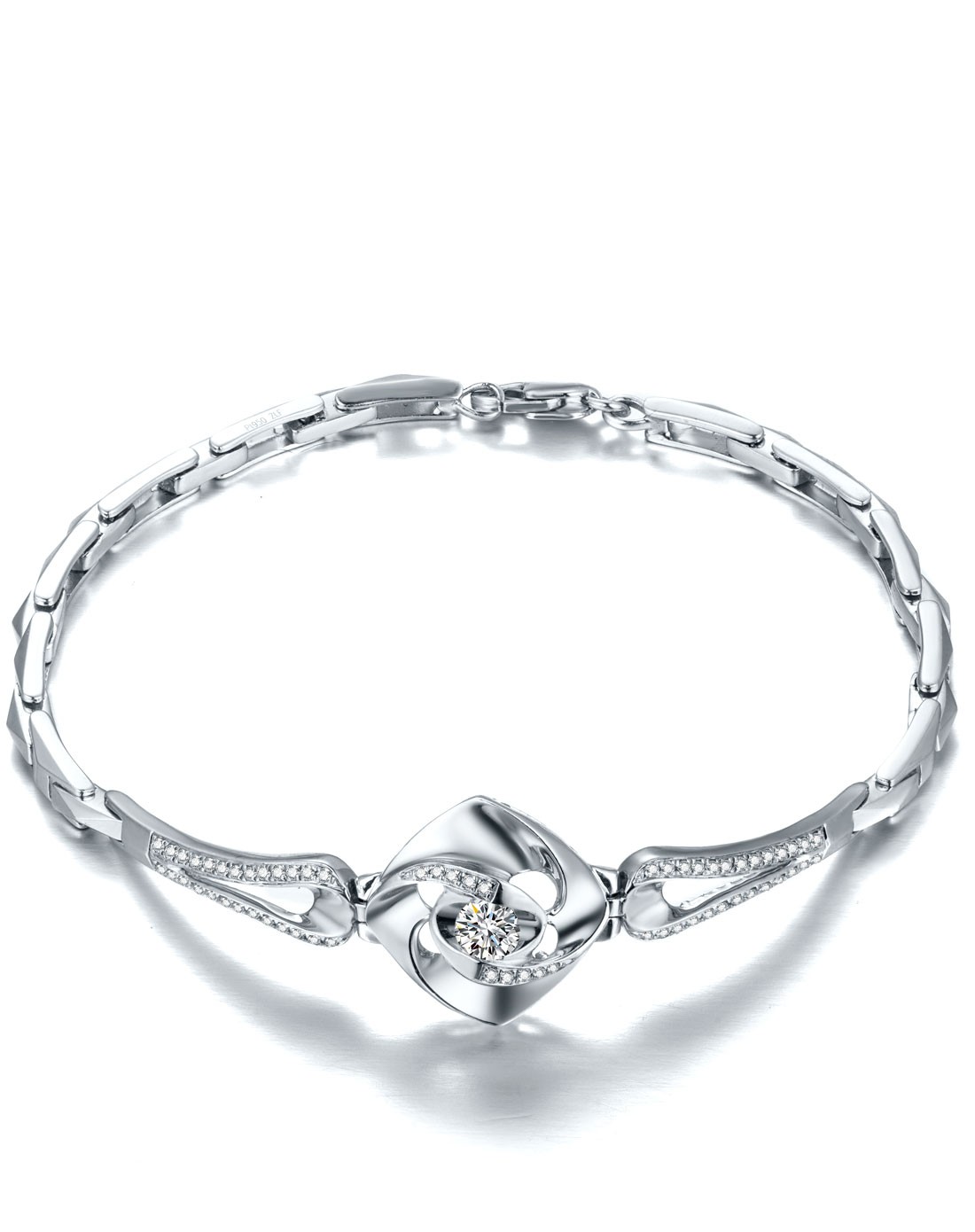 pt950铂金豪华钻石39分i-j vvs 手链