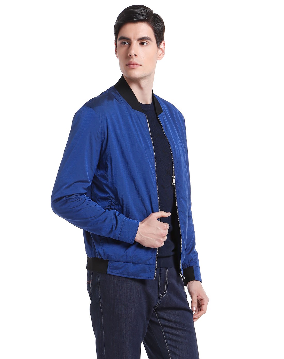 宾度j.benato蓝色时尚活力长袖茄克衫651051091-251_唯品会