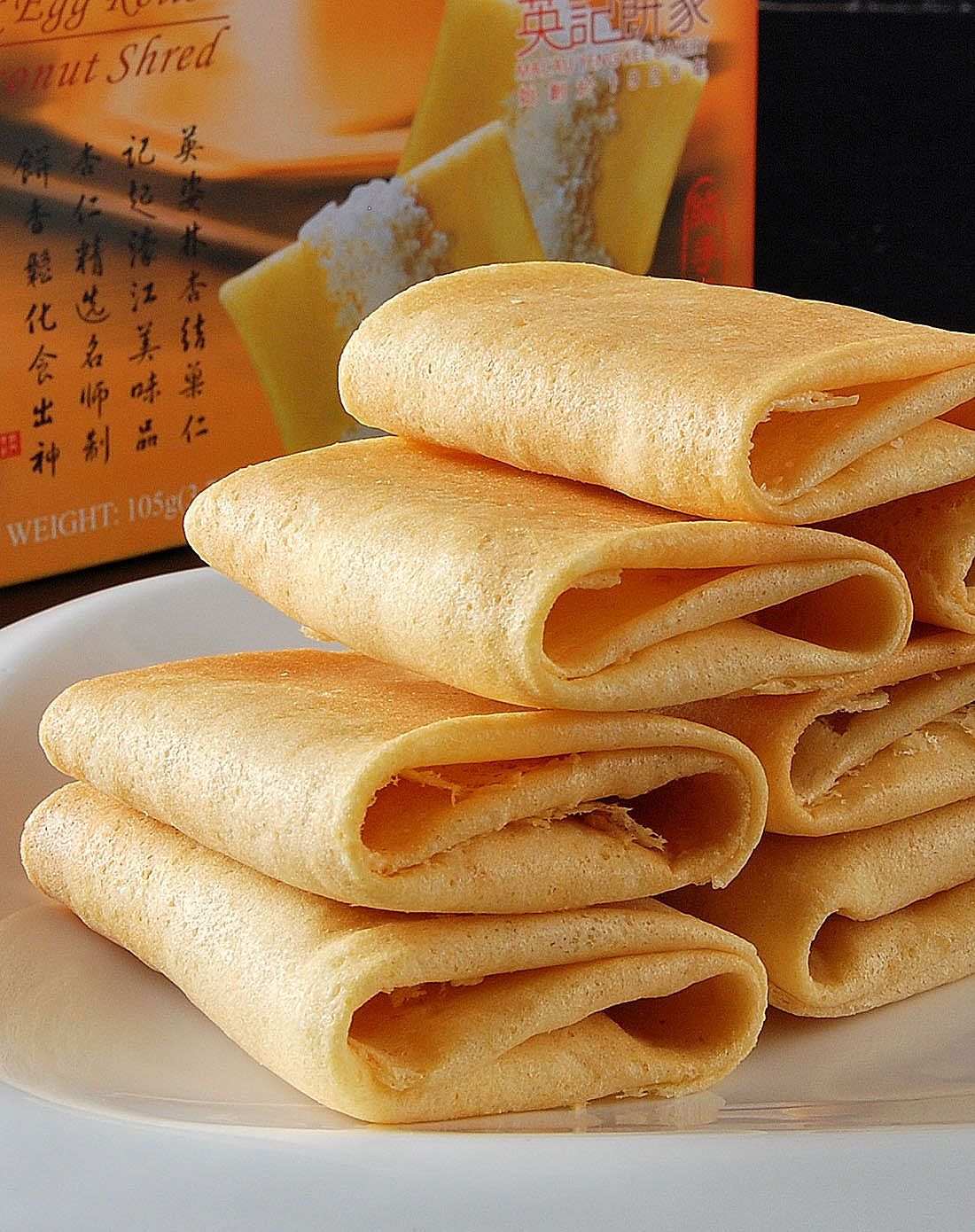 澳门英记优惠体验2盒装肉松凤凰卷100%纯手工 105g×2