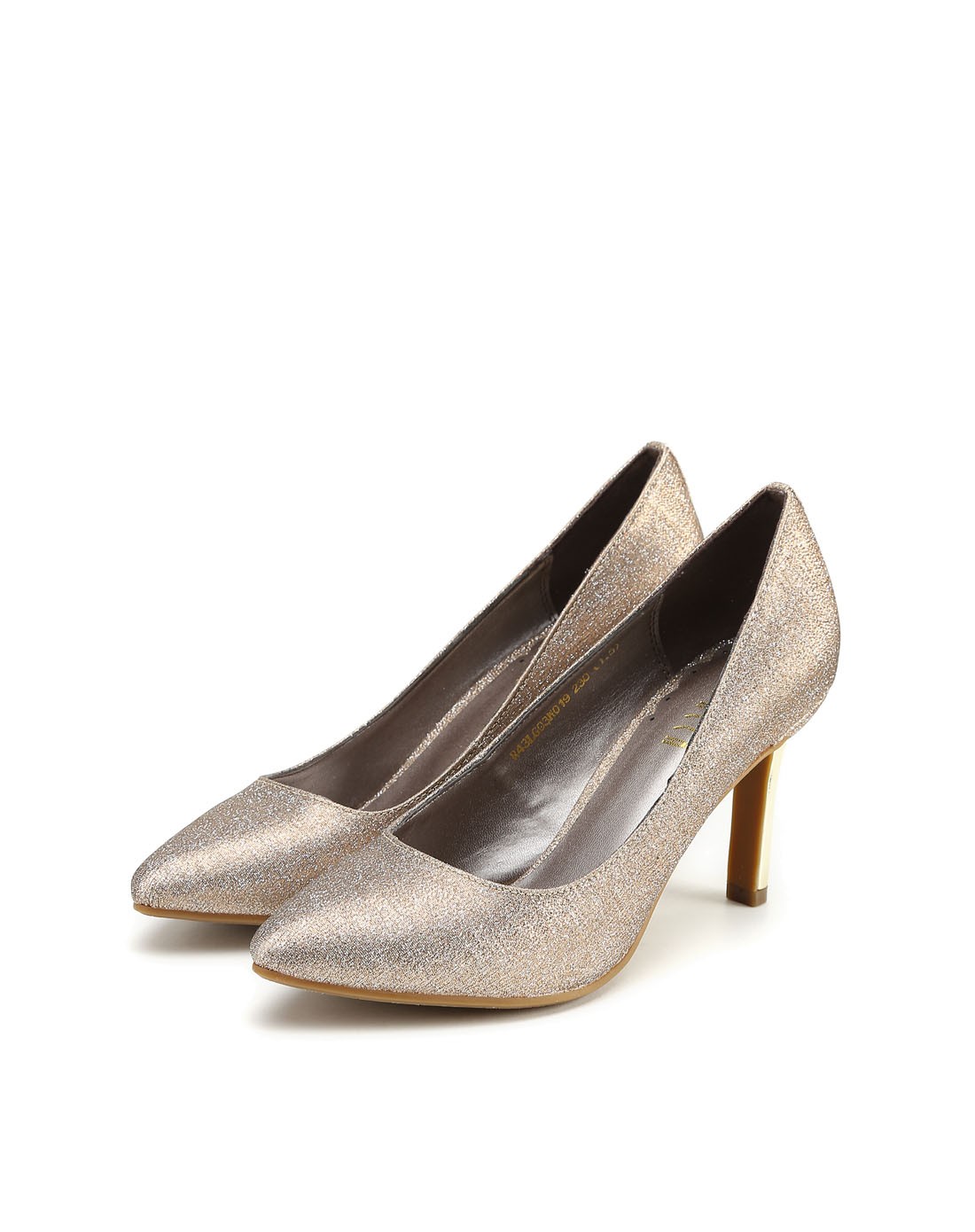 女士金色浅口单鞋