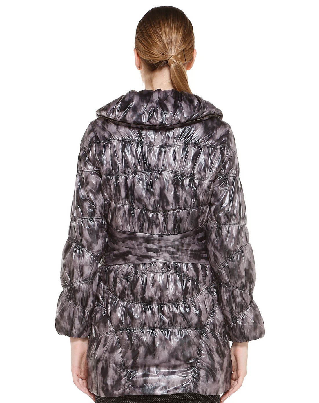 深紫灰色优雅魅力长袖棉服