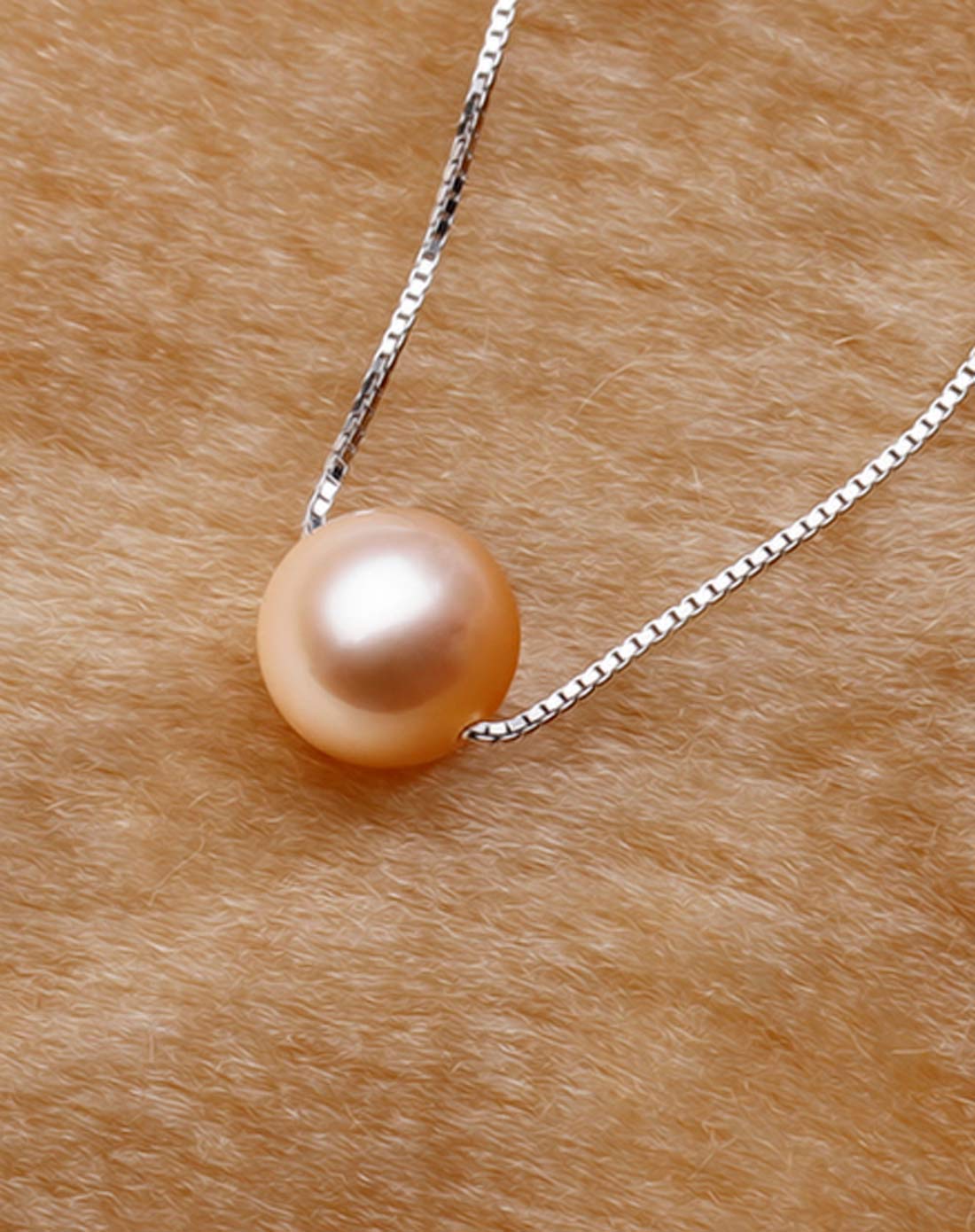 海润heren 925银天然淡水珍珠链坠珍珠8.5-9mm(配证书)