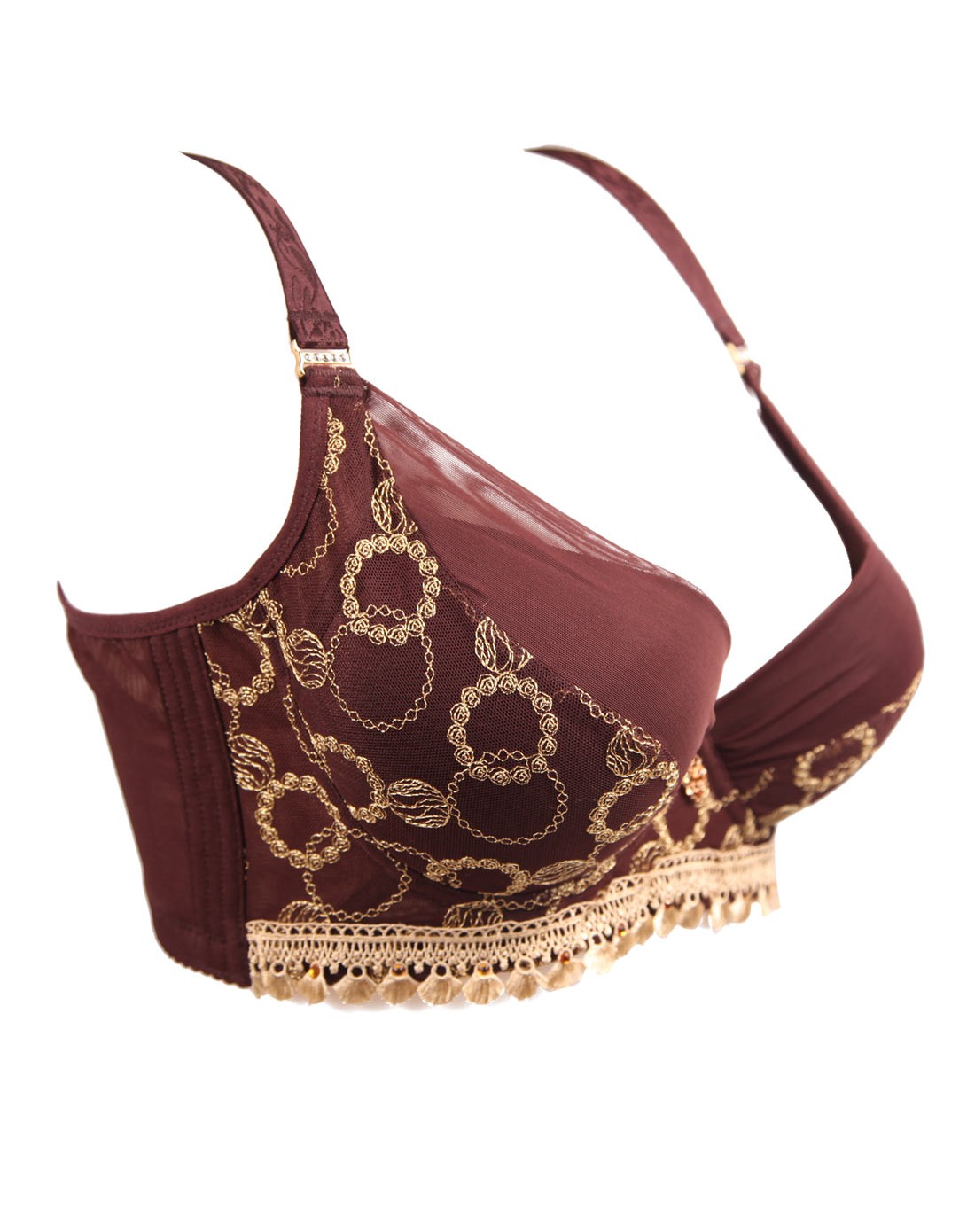 女款咖啡色调整型中厚模杯文胸