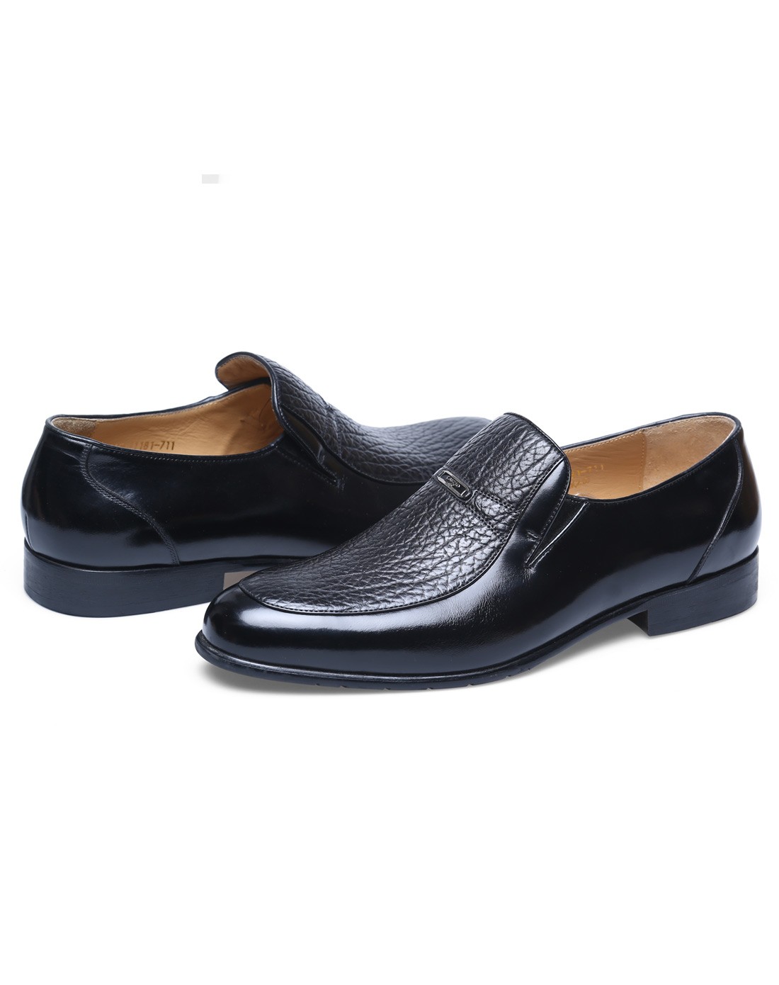 黑色海豹皮商务行政单鞋