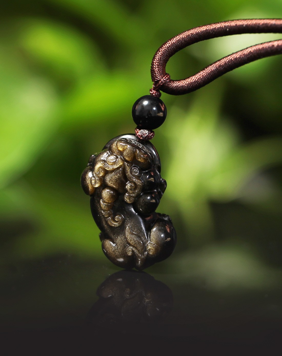 招财貔貅黑曜石时尚吊坠(附证书)